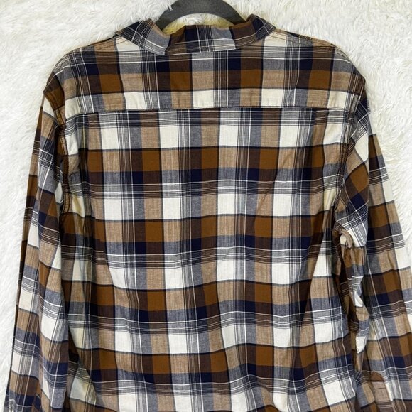 Wrangler Flex For Comfort Flannel Shirt Plaid Gold Black Sz L - Picture 9 of 9
